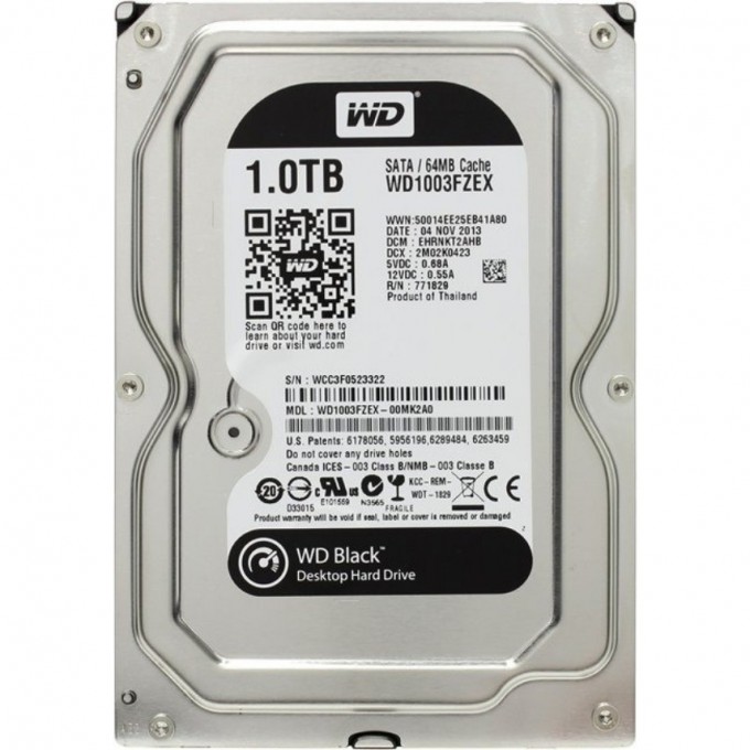 Жесткий диск WESTERN DIGITAL BLACK SATA-III 1Tb 64Mb 3.5" WD1003FZEX