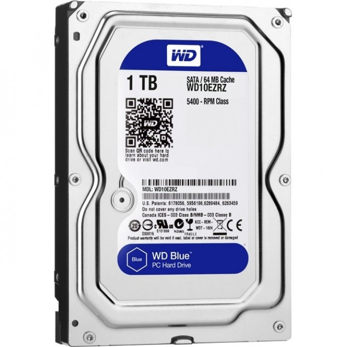 Жесткий диск WESTERN DIGITAL BLUE , 1ТБ, HDD, SATA III, 3.5" WD10EZRZ