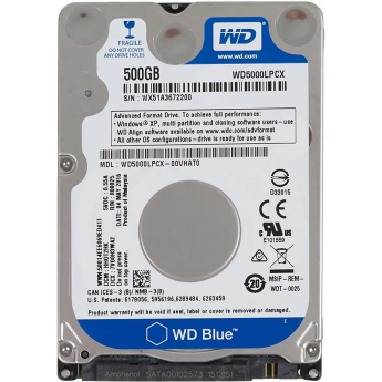 Жесткий диск WESTERN DIGITAL Blue WD5000LPCX, 500ГБ, HDD, SATA III, 2.5"