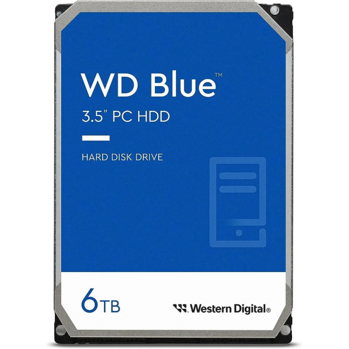 Жесткий диск WESTERN DIGITAL BLUE , 6ТБ, HDD, SATA III, 3.5" WD60EZAX