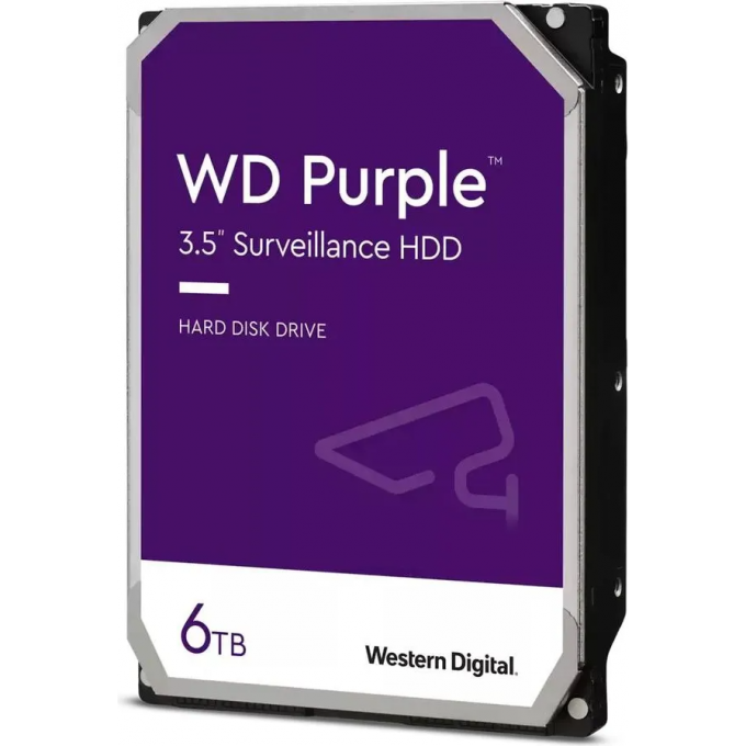 Жесткий диск WESTERN DIGITAL PURPLE , 6ТБ, HDD, SATA III, 3.5" WD63PURZ