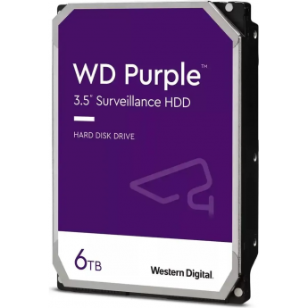 Жесткий диск WESTERN DIGITAL PURPLE WD64PURZ, 6ТБ, HDD, SATA III, 3.5" Жесткий диск WESTERN DIGITAL PURPLE WD64PURZ, 6ТБ, HDD, SATA III, 3.5"