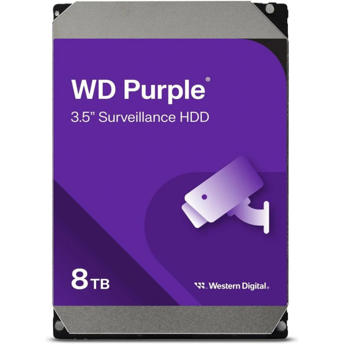 Жесткий диск WESTERN DIGITAL Purple , 8ТБ, HDD, SATA III, 3.5" WD85PURZ