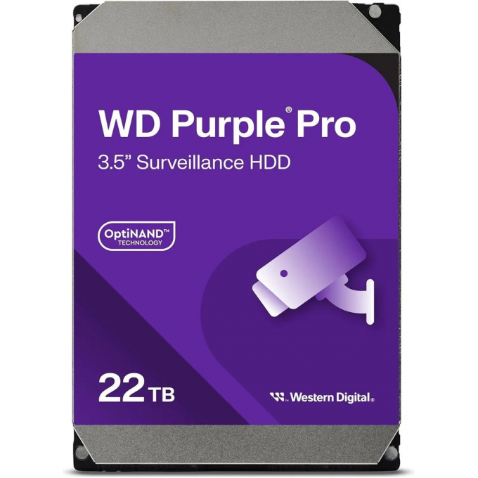 Жесткий диск WESTERN DIGITAL Purple Pro , 22ТБ, HDD, SATA III, 3.5" WD221PURP