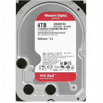 Жесткий диск WESTERN DIGITAL RED WD40EFAX, 4ТБ, HDD, SATA III, 3.5" Жесткий диск WESTERN DIGITAL RED WD40EFAX, 4ТБ, HDD, SATA III, 3.5"