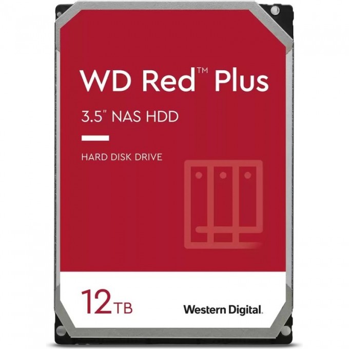 Жесткий диск WESTERN DIGITAL RED PLUS , 12TB, HDD, SATA-III, 3.5" WD120EFBX