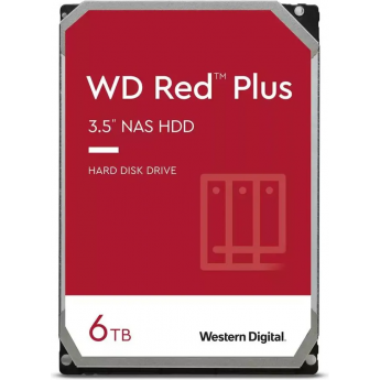 Жесткий диск WESTERN DIGITAL RED PLUS WD60EFPX, 6ТБ, HDD, SATA III, 3.5"